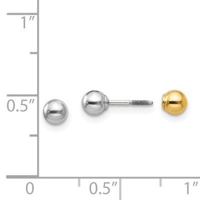 Two-tone Reversible 4mm Ball Earrings - 14k Gold SE254 by Madi K, MPN: SE254, 27657522105