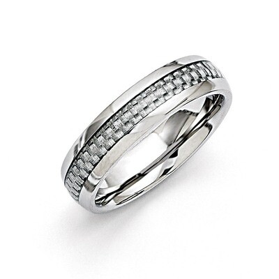 Grey Carbon Fiber 6mm Polished Band - Stainless Steel SR257 by Chisel, MPN: SR257, 886774263755