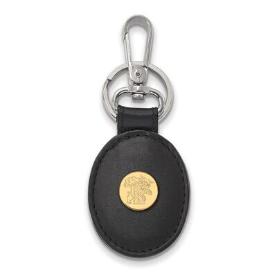 University of Kentucky Black Leather Oval Key Chain Gold-plated Silver GP054UK-K1, MPN: GP054UK-K1,…