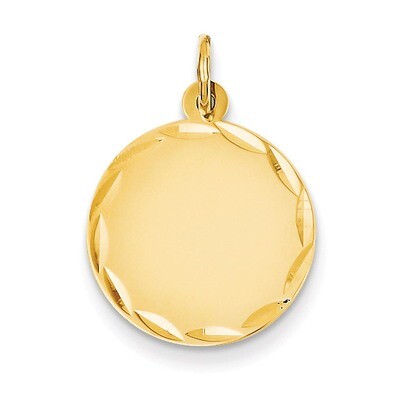 Etched .011 Gauge Engravable Round Disc Charm 14k Gold XM154/11, MPN: XM154/11, 883957485355