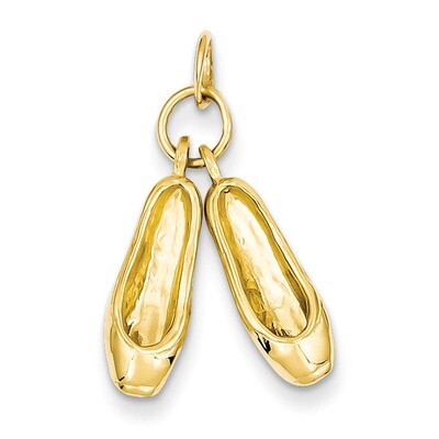 Ballet Slippers Charm 14k Gold A1201/L, MPN: A1201/L, 883957853260