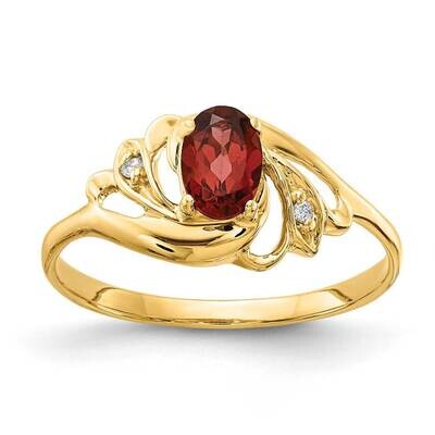 6x4mm Oval Garnet Diamond Ring 14k Gold X9716GA_AA, MPN: X9716GA_AA, 883957634869