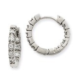 Diamond Hinged Hoop Earrings 14k White Gold XE865WA, MPN: XE865WA, 883957106120