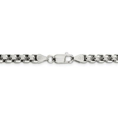 26 Inch 5.20mm Round Box Chain Sterling Silver QFC127-26, MPN: QFC127-26, 883957902272