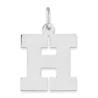 Block Initial H Charm Sterling Silver Medium QC5095H, MPN: QC5095H, 191101182426