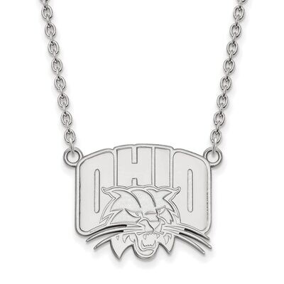 Ohio University Large Pendant with Chain Necklace 14k White Gold 4W012OU-18, MPN: 4W012OU-18, 88677…