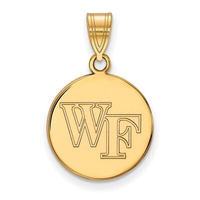 Wake Forest University Medium Disc Pendant Gold-plated Silver GP033WFU, MPN: GP033WFU, 886774936291