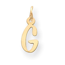 Initial G Charm 14k Gold Small Slanted Block YC644G, MPN: YC644G, 886774136318