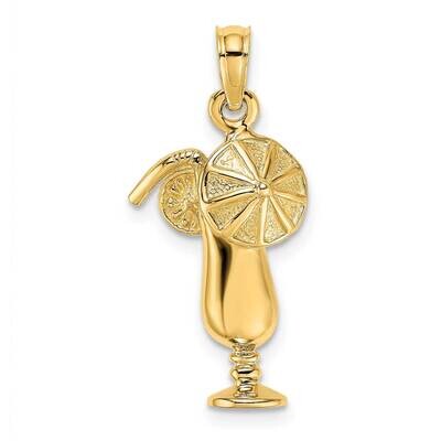 2-D Tropical Drink Charm 14k Gold Polished K7302, MPN: K7302, 637218104727