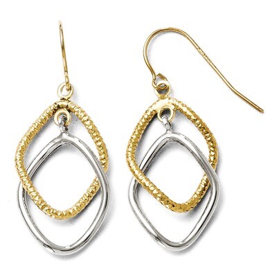 Leslie&#39;s Shepherd Hook Dangle Earrings - 10k Gold Two-Tone HB-TB44, MPN: TB44, 883957523439