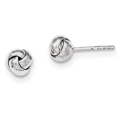 Knot Post Earrings Sterling Silver Rhodium-plated QE11778, MPN: QE11778, 191101230950