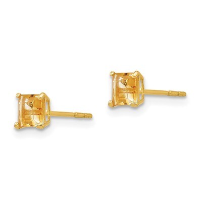 Citrine 4mm Square Post Earrings - 14k Gold SE2293 by Madi K, MPN: SE2293, 886774997964
