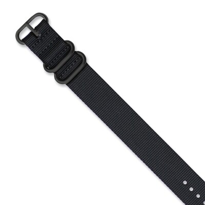 20mm 1-Piece Black Ballistic Nylon PVD Black Buckle Watch Band  BAB227-20, MPN: BAB227-20,