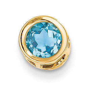 6mm Blue Topaz bezel pendant 14k Gold XP321BT, MPN: XP321BT, 883957233253
