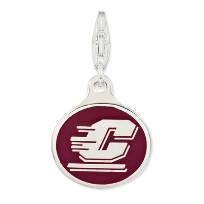 Enamel Central Michigan University with Lobster Clap Charm Sterling Silver QCC1108