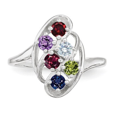 6 Birthstones Mother&#39;s Ring Sterling Silver XMR3/6SS, MPN: XMR3/6SS, 883957866383