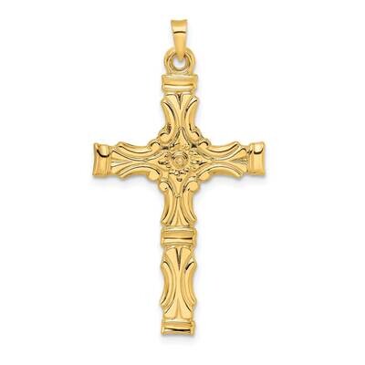 Solid Fancy Design Cross Pendant 14k Gold Polished XR1892, MPN: XR1892,