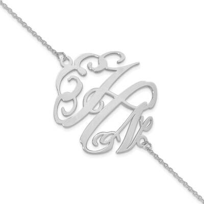 Monogram Chain Bracelet 7.5 Inch 14k White Gold Polished XNA561W, MPN: XNA561W,
