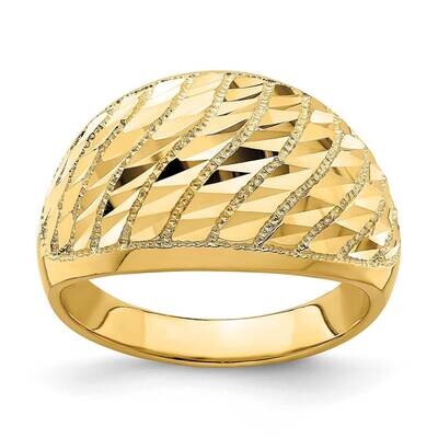 Lattice Pattern Dome Ring 14k Gold Diamond-cut K4611, MPN: K4611, 637218086061