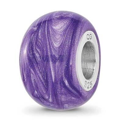 Shimmer Purple Enameled Bead Sterling Silver Rhodium-plated QRS4499, MPN: QRS4499,