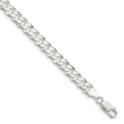 8 Inch 7.00mm Beveled Curb Chain Sterling Silver QFB180-8, MPN: QFB180-8, 886774066752
