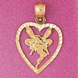 Dazzlers Jewelry Heart Pendant Necklace Charm Bracelet in Yellow, White or Rose Gold 3870, MPN: DZ-…