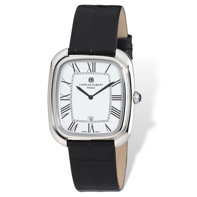 Charles Hubert Square Face Black Leather Band Watch Men&#39;s XWA4842, MPN: XWA4842, 848870007114