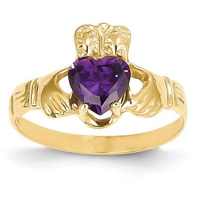 February Birthstone Claddagh Ring 14k Gold R488, MPN: R488, 883957285061