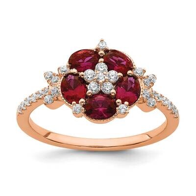 Si1/Si2, G H I, Cr.Ruby Floral Ring 14k Rose Gold Lab Grown Diamond RM7933-CRU-025-RLG, MPN: RM7933…