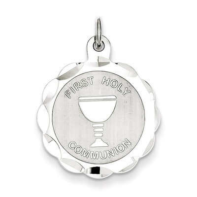 First Holy Communion Disc Charm Sterling Silver QC373, MPN: QC373, 883957283234