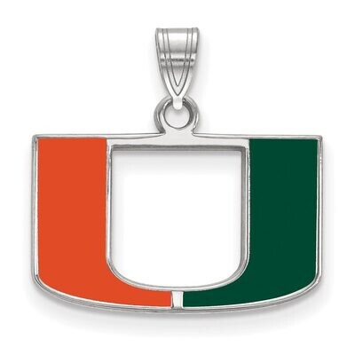 University of Miami Small Enamel Pendant Sterling Silver SS031UMF, MPN: SS031UMF, 886774724706