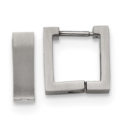 Square Hoop Earrings Stainless Steel Brushed SRE1288 by Chisel, MPN: SRE1288, 191101499753
