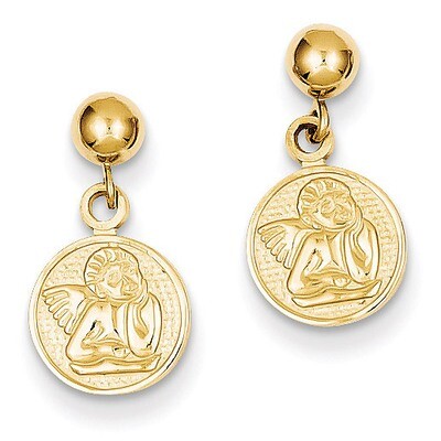 Raphael Angel Earrings 14k Gold Polished S1122, MPN: S1122, 886774254531