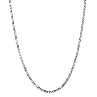 Leslie&#39;s 24 Inch 2.9mm Flat Beveled Curb Chain 14k White Gold HB-1311-24, MPN: 1311-24, 191101847103