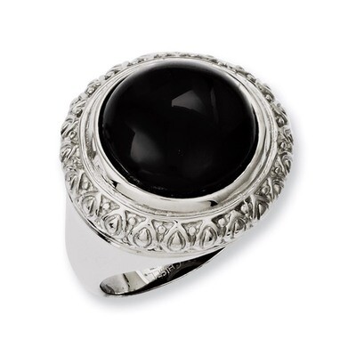 Black Glass with Textured Edge Ring - Stainless Steel SR234 by Chisel, MPN: SR234, 886774238098