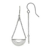 Dangle Shepherd Hook Earrings Stainless Steel Polished SRE1327, MPN: SRE1327, 191101866760