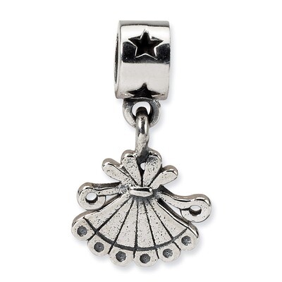 Fan Dangle Bead - Sterling Silver QRS1248, MPN: QRS1248, 883957277479