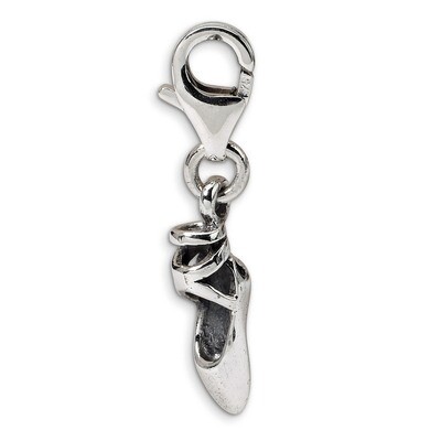 Ballet Slipper Click-on for Bead - Sterling Silver QRS583, MPN: QRS583, 883957724935