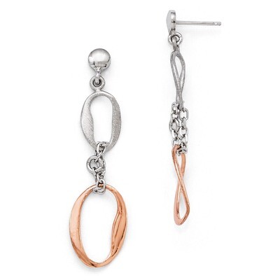Leslie&#39;s Rose-plated Polished Scratch-finish Earring - Sterling Silver HB-QLE538, MPN: QLE538, 1911…