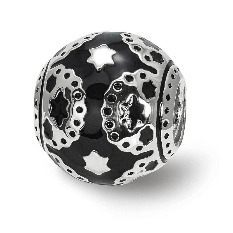 SLD129 - Silver Black Beads main image 1