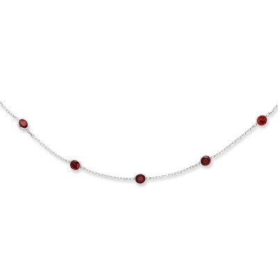 18 Inch Red Diamond Necklace Sterling Silver QG2646-18, MPN: QG2646-18, 191101293672