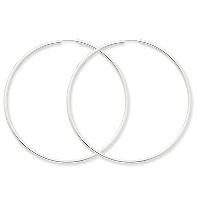 2mm Polished Endless Hoop Earrings 14k White Gold H1000, MPN: H1000, 883957900582