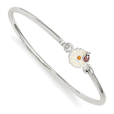 Enamel Flower Kid&#39;S Bangle Bracelet Sterling Silver QB890, MPN: QB890, 191101466144