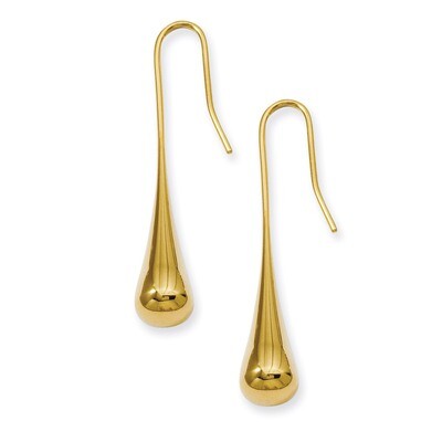 Yellow IP-plated Dangle Earrings - Stainless Steel SRE535GP by Chisel, MPN: SRE535GP, 886774192796