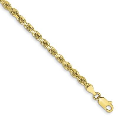 3.5mm Semi-Solid Diamond-Cut Rope Chain 7 Inch 10k Gold 10DH025-7, MPN: 10DH025-7, 191101567605
