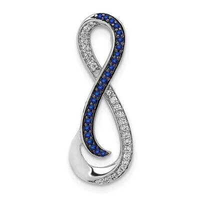 Polished 1/5Ct. Diamond/Blue Diamond Infinity Chain Slide 14k White Gold PM4719-020-WA, MPN: PM4719…