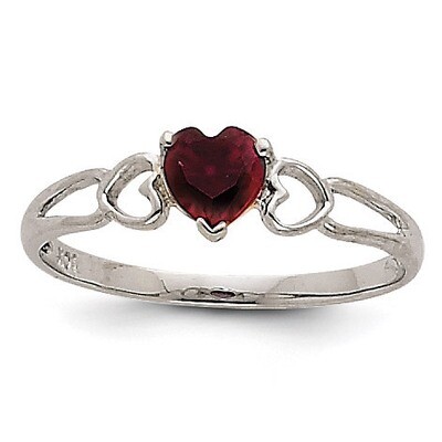 Garnet Birthstone Ring 14k White Gold XBR166, MPN: XBR166, 883957413358