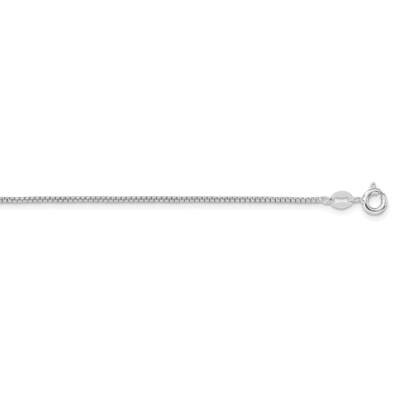 1.25mm Round Box Chain 18 Inch Sterling Silver Rhodium-Plated QHX024R-18, MPN: QHX024R-18,