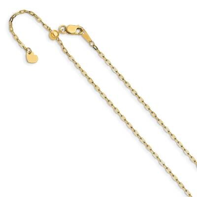 Leslie&#39;s 1.3mm Polished Flat Oval Cable Adjustable Chain 22 Inch 14k Gold HB-1348-22, MPN: 1348-22,…