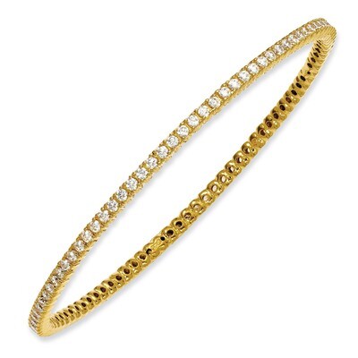 93 Stone Diamond Bangle Sterling Silver Gold-plated QB663Y, MPN: QB663Y, 886774298368